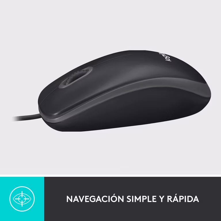 AMAZON: Logitech M100 Mouse con Cable USB, 3 Botones, Seguimiento Óptico, 1000 dpi, Ambidiestro, Compatible con PC, Mac, Laptop - Negro
