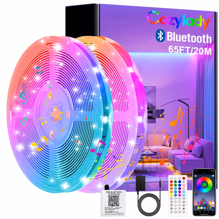Amazon: Luces LED Blutooth 20M, Cozylady Tiras led RGB 5050 Inteligentes