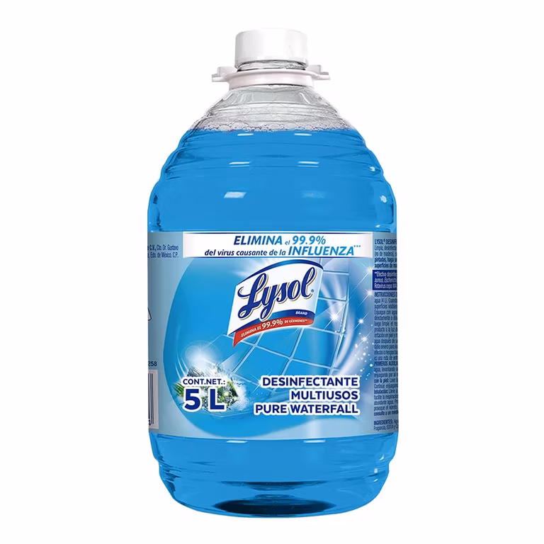 Amazon: Lysol Limpiador Líquido Desinfectante Multiusos Pure Waterfall Fresh Scent 5 L ($73 c/u comprando 3 + Planea y Ahorra)