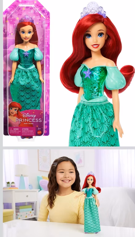 Amazon: Mattel, DISNEY Princesa, Ariel Muñeca, La Sirenita, Princesas Mattel
