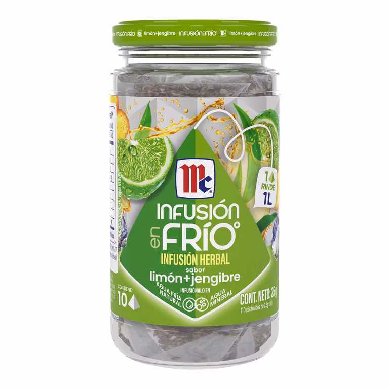 Amazon: McCormick Infusión Herbal en Frío sabor Limón-Jengibre 10 sobres