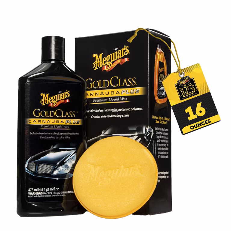 Amazon: MEGUIAR'S G7016 Gold Class Carnauba Plus Premium Kit de Cera líquida – Incluye Botella de 16 onzas y Almohadilla aplicadora