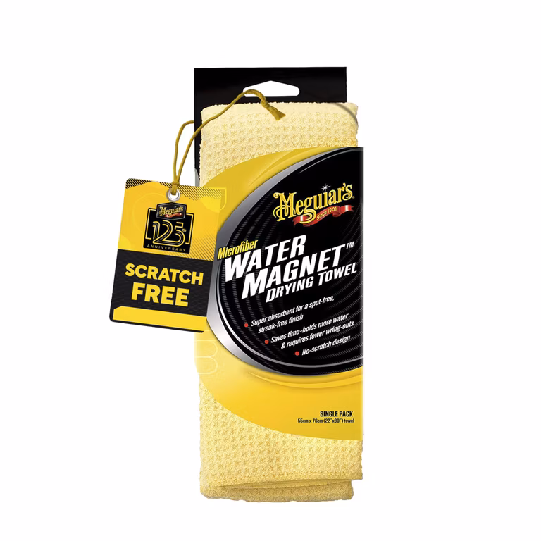 Amazon: Meguiar's X2000 Toalla de Secado de Microfibra con imán de Agua, 1 Paquete, Amarillo, 22 x 30