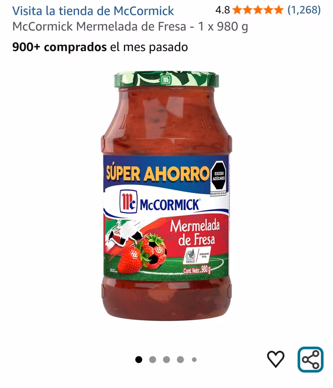 Amazon: Mermelada McCormick 980g | Planea y Ahorra