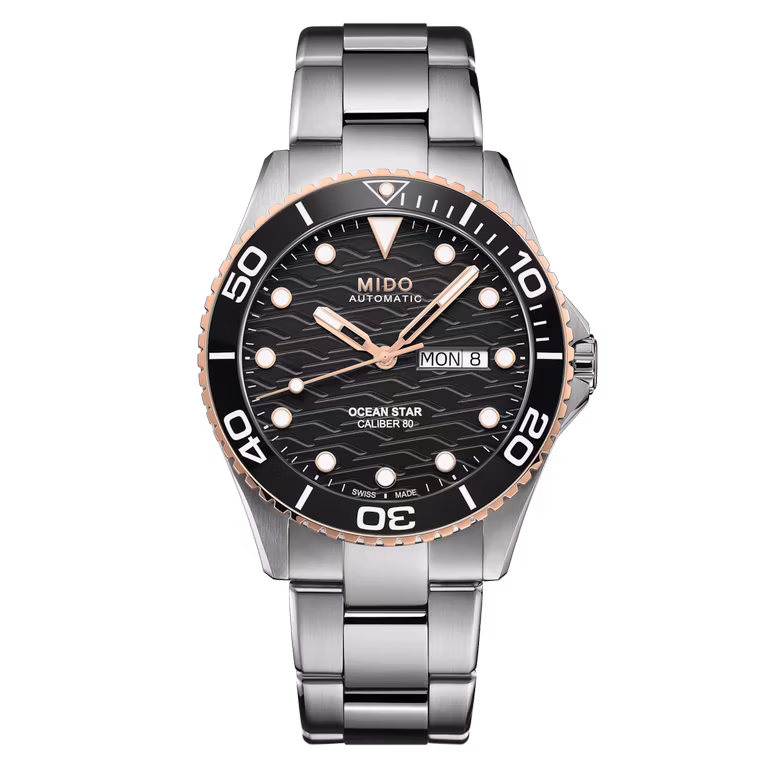 Amazon: MIDO Ocean Star 200C - Reloj suizo automático de buceo 42,5 mm, bisel giratorio de cerámica, esfera de diseño de ondas
