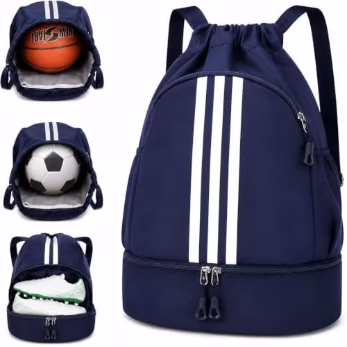 Amazon: Mochila Deportiva con Cordón, Estilo B - Azul