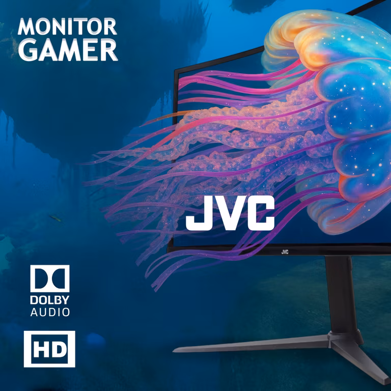 Amazon: Monitor Gamer Curvo, Smart Roku, FHD, 2 HDMI 1 DisplayPort, Salida Audio, JVC