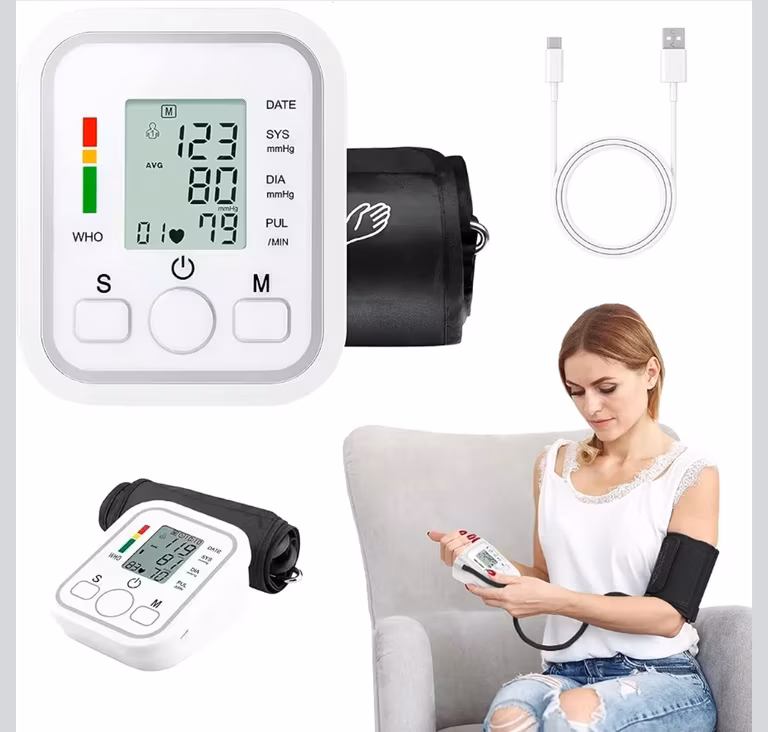 Amazon: Monitor de Presión Arterial para Brazo con Pantalla LCD, Baumanómetro Digital, Detección Automática y Precisa de la Presión