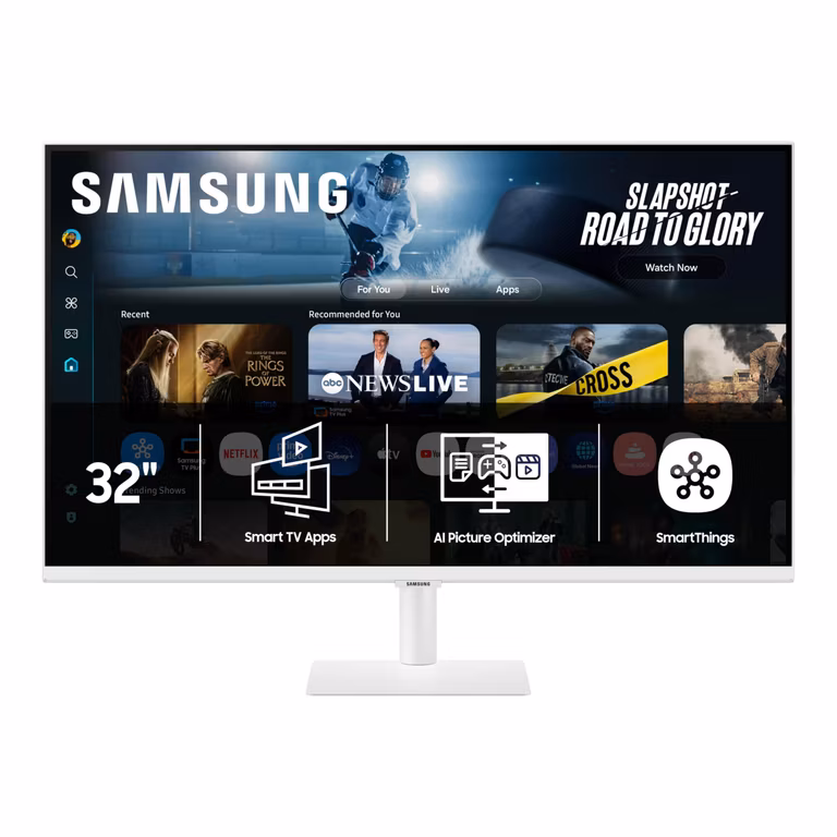 Amazon: Monitor Samsung M7 de 32" (M70F) con pantalla 4K UHD, KI-Vision, Smart TV, Gaming Hub, USB-C, HDMI y USB-A, blanco, LS32FM703UNXZA