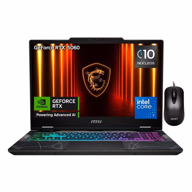 Amazon: MSI Laptop Gaming Cyborg 15 NVIDIA RTX 5060 Procesador Intel Core 7 240H 16GB RAM 1TB SSD 15.6" FHD 144Hz/Teclado en español