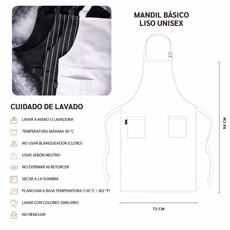 Amazon: 3 msi, PermaChef Mandil de Cocina para Hombre y Mujer, Tipo Peto con 2 Bolsas, Unitalla Ajustable, Mandil Chef Profesional