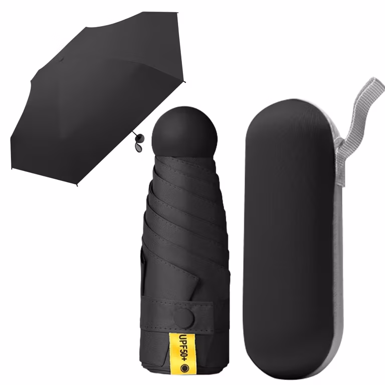 Amazon: MXCOCO Paraguas de Bolsillo para Lluvia y Sol, Mini Sombrilla Plegable con Protección UV, Ligero y Portátil con Estuche