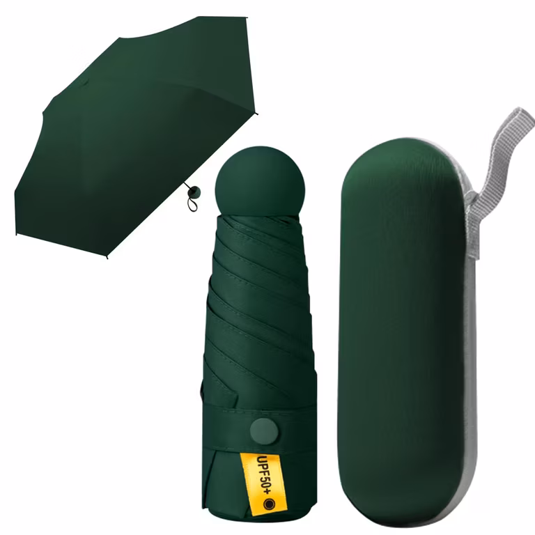 Amazon: MXCOCO Paraguas de Bolsillo para Lluvia y Sol, Mini Sombrilla Plegable con Protección UV, Resistente al Viento y Lluvia, Ligero
