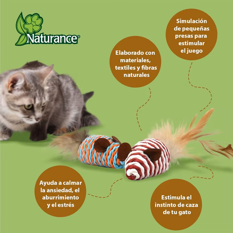 AMAZON: Naturance, Juguete Ecologico para Gato, 2 Ratones, Rojo con Naranja