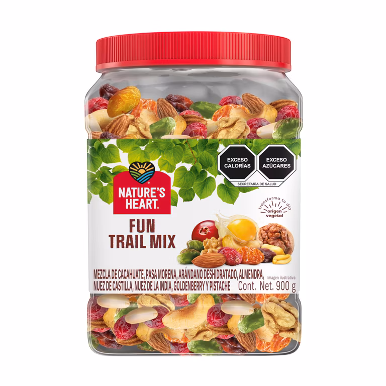 AMAZON: Nature's Heart Fun Trail Mix, Mezcla Orgánica, Nuez de la India, Goldenberry, Almendra, Cacahuate, Pistache | Planea y Ahorra