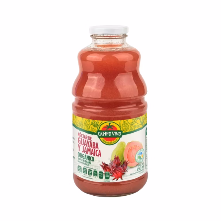Amazon: Néctar Orgánico de Guayaba y Jamaica 950ml, Campo Vivo
