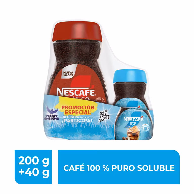 AMAZON: Nescafé Clásico Frasco de 200g + Nescafé Ice Frasco de 40g