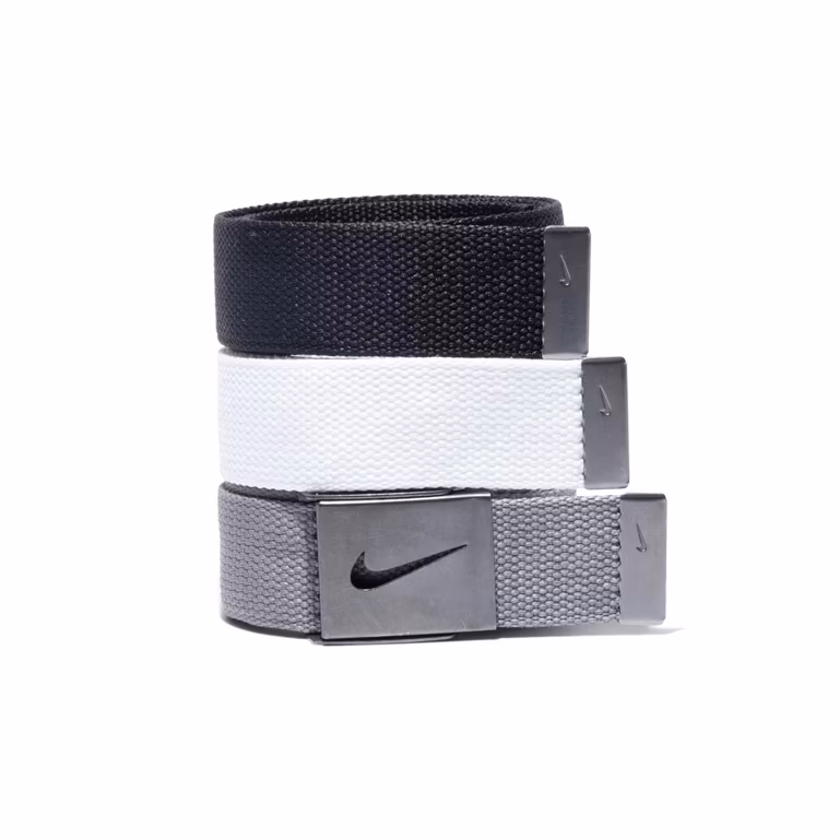 Amazon: Nike Paquete de 3 cinturones de red para hombre, Plateado
