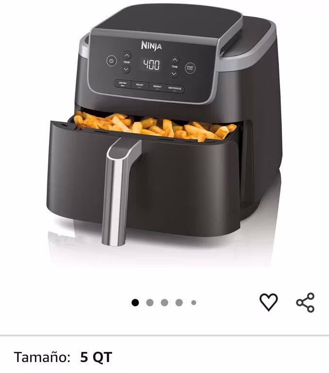 Amazon: NINJA, Freidora de aire Pro 4 en 1, Capacidad de 5 QT