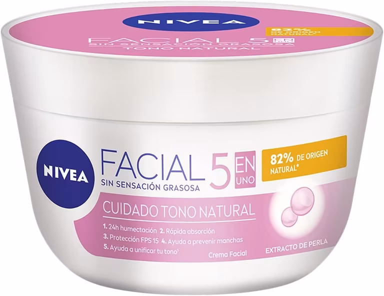Amazon: NIVEA Crema Facial Hidratante Aclarante 5 En 1 Aclarado Natural (200 ml) FPS 15