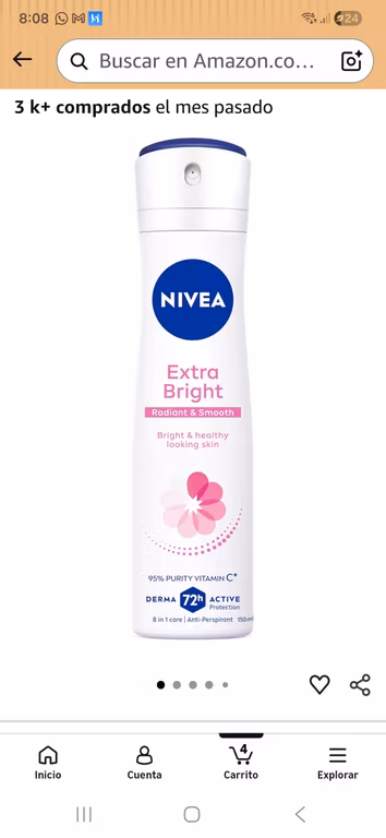Amazon: NIVEA Desodorante Aclarante para Mujer 150ml ( 2 x $73) PLANEA Y AHORRA