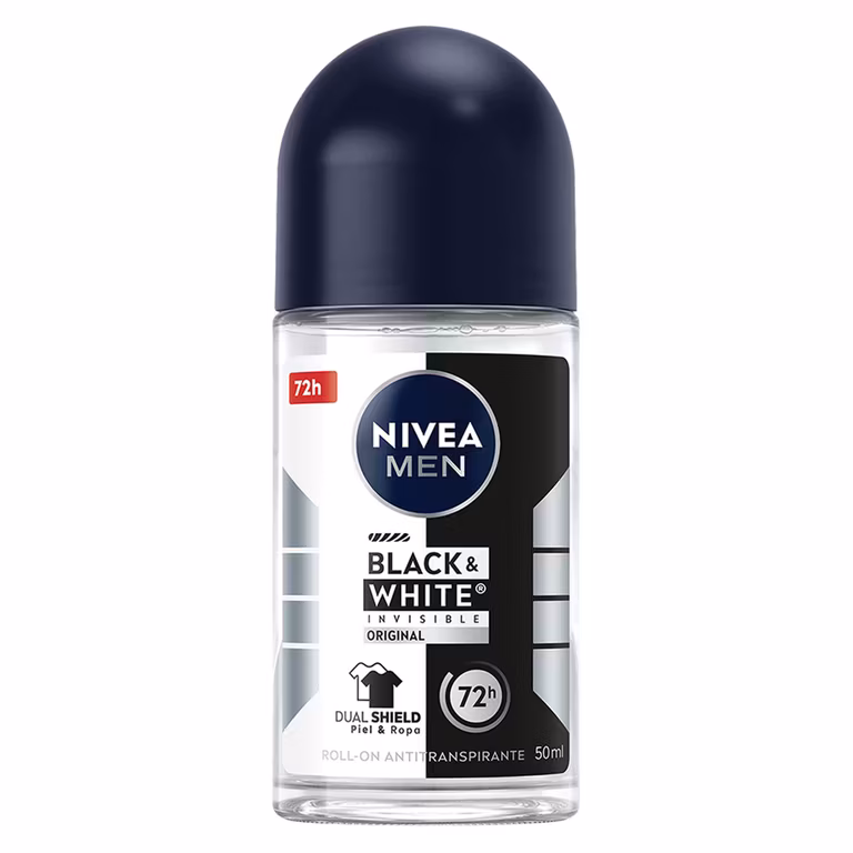 Amazon: NIVEA MEN Desodorante Antimanchas, Black & White Invisible Power (50 ml) 48horas Protección Antitranspirante Roll on