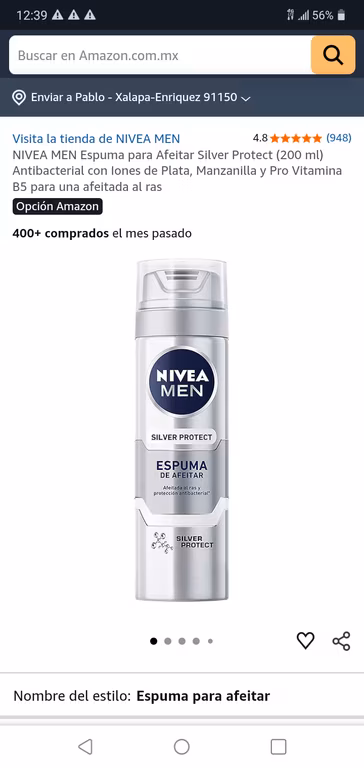 Amazon: NIVEA MEN Espuma para Afeitar Silver Protect (200 ml) al 4x2 ($37 c/u comprando 4) | Planea y Ahorra