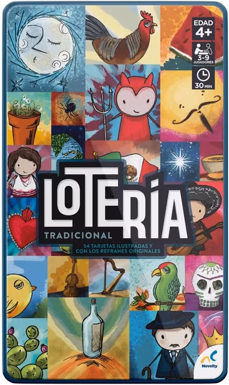 Amazon: Novelty Board Game Lotería Tradicional, Caja Metálica
