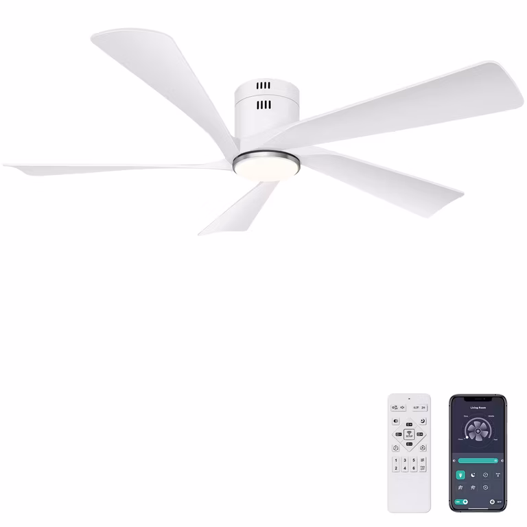 Amazon: Ohniyou Ventilador de techo de 52 pulgadas con luces, Mando a distancia y APP Control