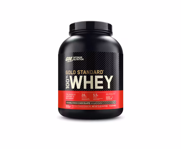 Amazon: Optimum Nutrition Gold Standard 100% Whey Proteína en Polvo | Doble Chocolate | 5 lb | Planea y Ahorra