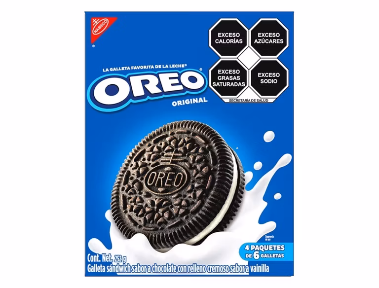 Amazon: Oreo Galletas Sabor Chocolate con Relleno sabor a vainilla, 252 gr, Caja con 4 Paquetes de 6 Galletas, 63 gr cada uno