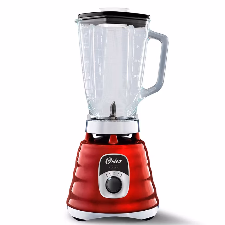 Amazon: Oster Licuadora Clásica, con 3 Velocidades, Vaso de Vidrio, Roja, BLST4126R