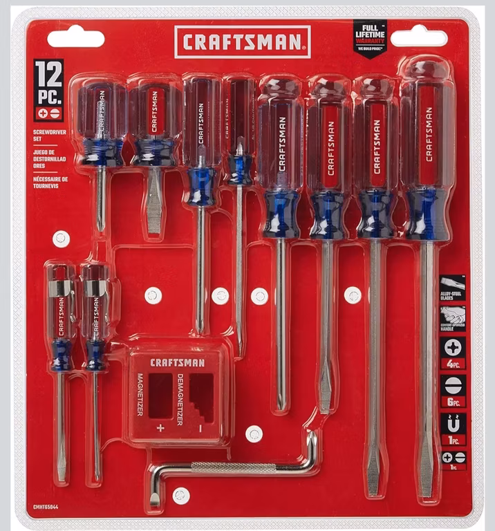 Amazon: pack de 12 piezas destornilladores craftsman