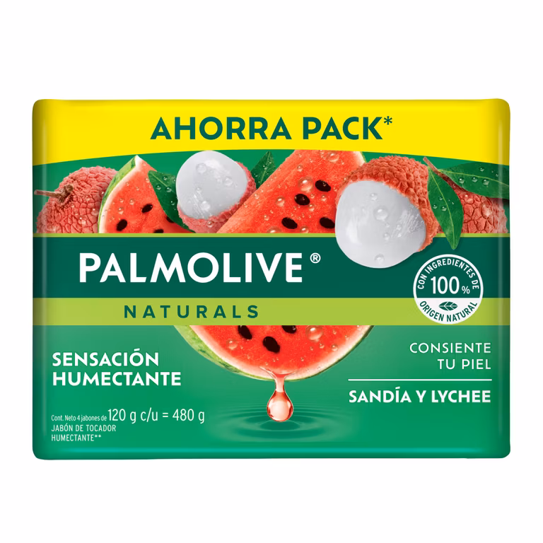 Amazon: Palmolive Jabón de Baño Barra 4 x 120 g. $31 c/u comprando 2 (varios aromas)