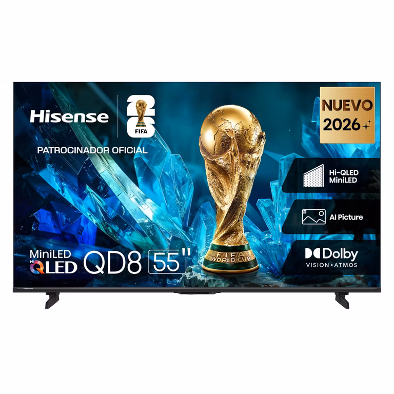 Amazon: Pantalla Hisense QD8S 55“ | Mini-LED 4K Smart TV | Dolby Vision·Atmos | AI 4K | con Banamex + MSI