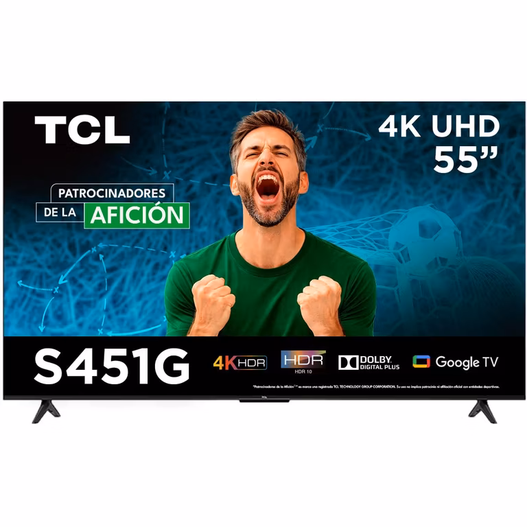 AMAZON: Pantalla TCL 55" 55S451G Google TV 4K UHD Ultra HD | HDR 10 | 270 NITS 60 Hz (PRECIO ANTES DE FINALIZAR LA COMPRA)