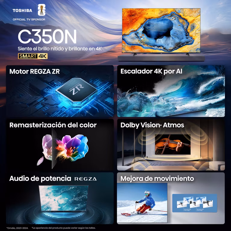 Amazon: Pantalla Toshiba 43" 4K (Modelo 2025), Smart Fire TV, Control Remoto por Voz con Alexa, Escalador 4K por lA,Dolby Vision/Atmos