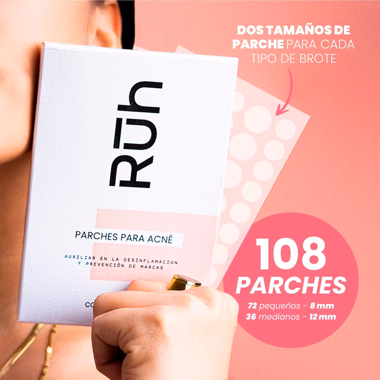 Amazon: Parches para acné Rüh, 108 piezas