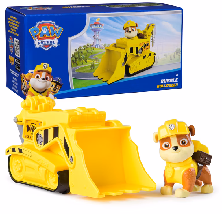 Amazon: Paw Patrol, Excavadora de Rubble, vehículo de Juguete con Figura de acción Coleccionable