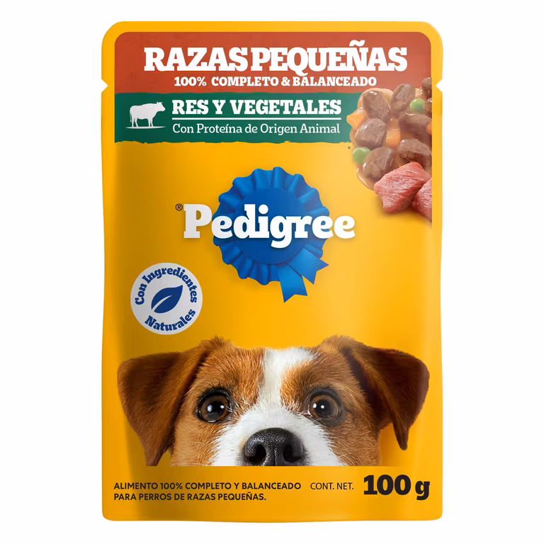 Amazon: Pedigree - Sobres para Perro, Raza Pequeña, Res y Vegetales, Proteínas, Fibra, 24 Sobres