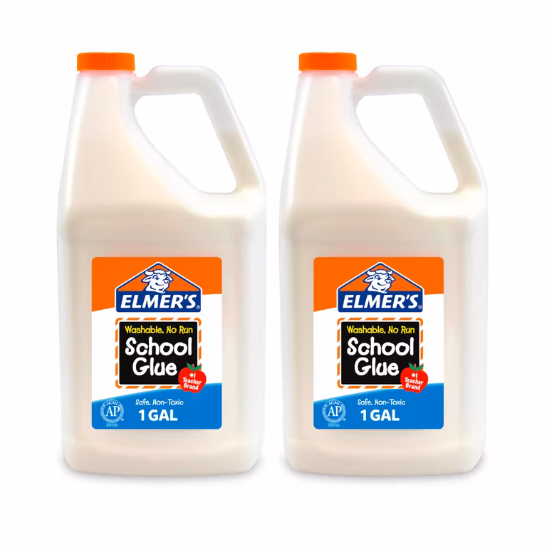 Amazon: Pegamento escolar líquido Elmer's ideal para hacer slime, lavable, 1 galón paquete de 2, 2 por el precio de 1 + Balón de regalo
