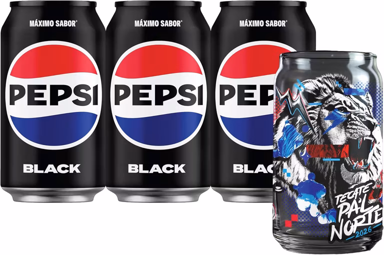 Amazon Pepsi Black Pack Exclusivo Pa'l Norte, 3 Pack Lata, 355ml.