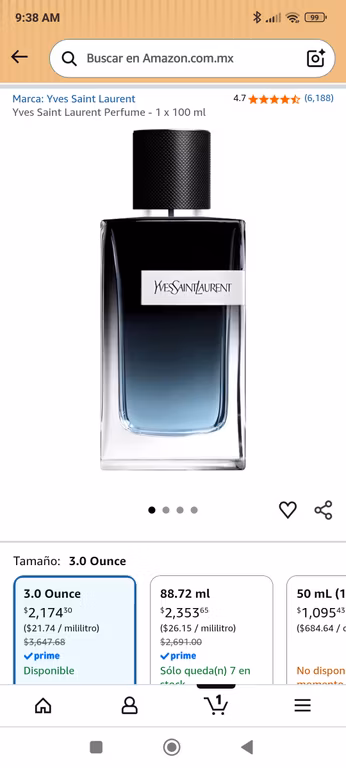 Amazon Perfume YSL"Y" EDP