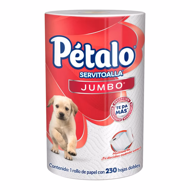 Amazon: Pétalo Jumbo Multicorte Servitoalla, 1 Rollo De 230 Hojas Dobles ($17 c/u comprando 10)