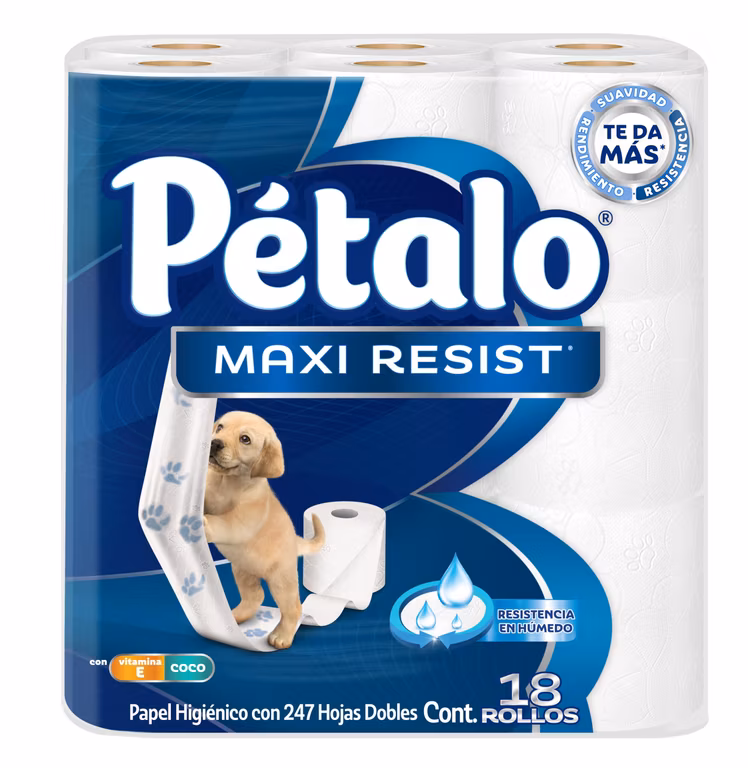 Amazon: Pétalo Maxi Resist Papel Higiénico, 18 rollos de 247 hojas dobles
