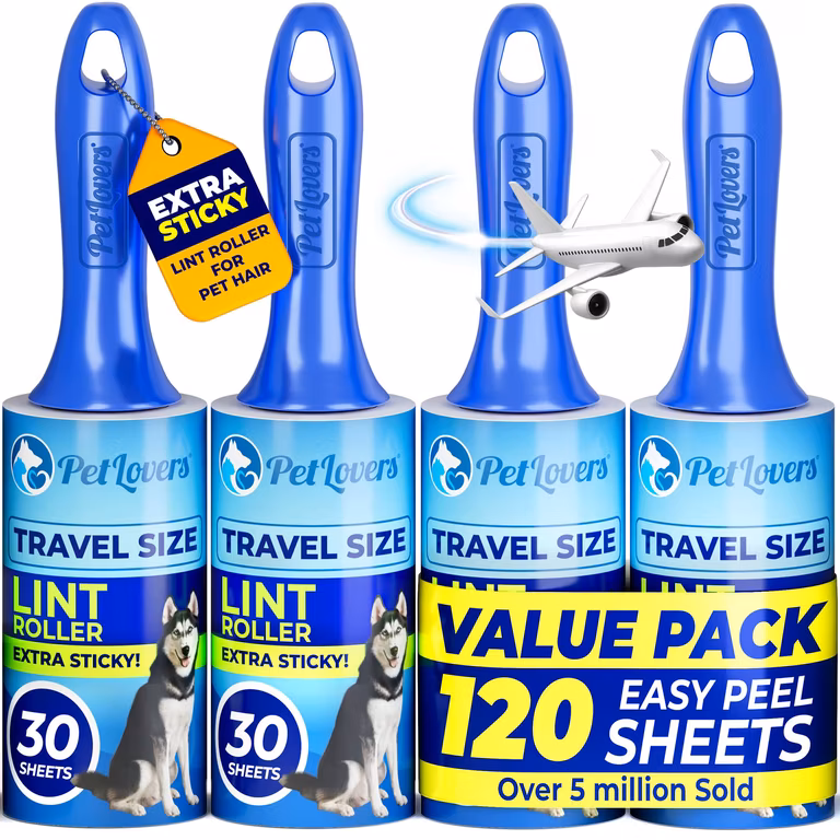 Amazon: PetLovers Mini Rodillos Quita Pelos para Viajes Pack de 4 - Quita Pelusas Compactos