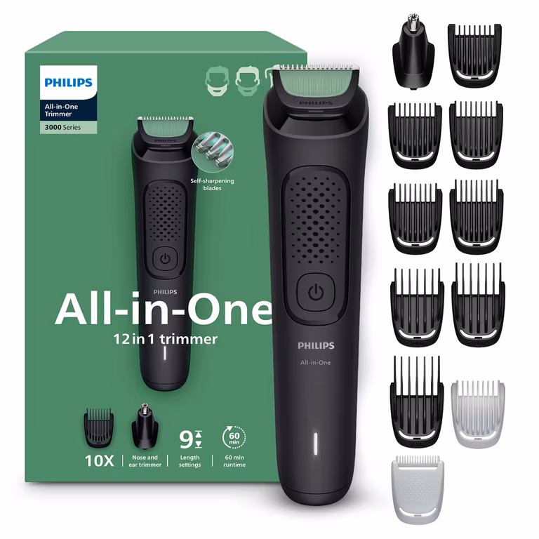 Amazon: Philips Multigroom Recortadora Con Cuchilla para Barba, Nariz y Orejas, Peine para Cuerpo y Peine Íntimo