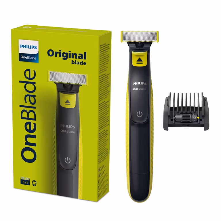 Amazon: Philips OneBlade Afeitadora y Recortadora Eléctrica de Barba para Hombre Uso seco y húmedo , Incluye peine ajustable 5 en 1
