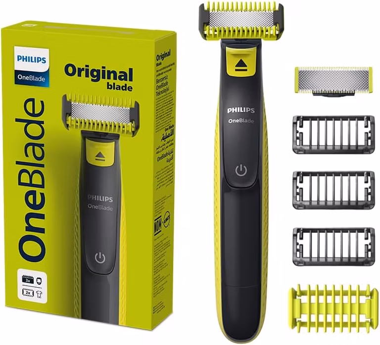Amazon: Philips OneBlade Recortadora y Afeitadora Eléctrica Face & Body 3 peines guía, 2 peines para cuerpo, QP2824/10