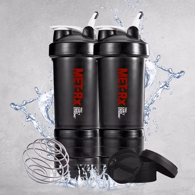 Amazon: (2 piezas)650ML Blender bottles shaker,shaker blender bottles Con 3 niveles caja de almacenamiento